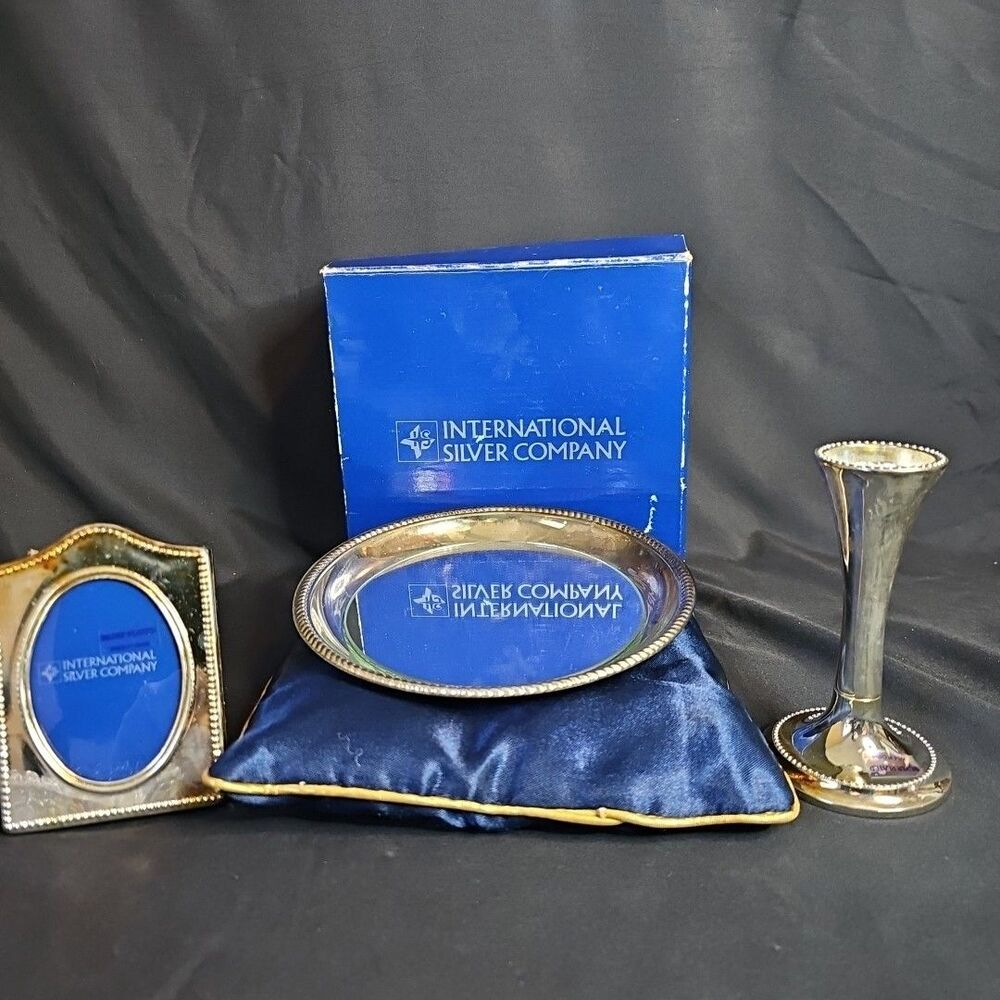 International Silver Company Set Plate, Picture Frame And Candle Holder